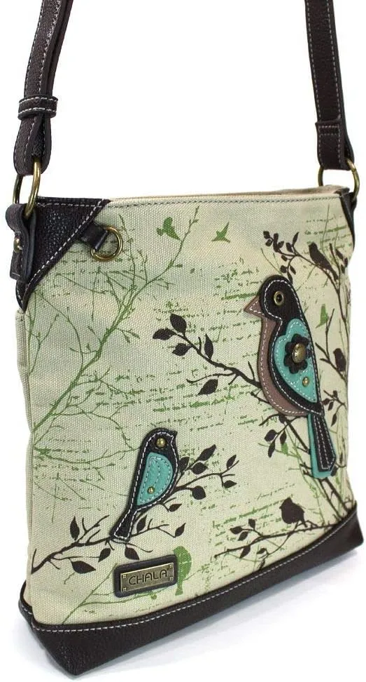 CHALA Canvas Crossbody Women Mid-Size Crossbody Shoulder Purse with Adjustable Strap