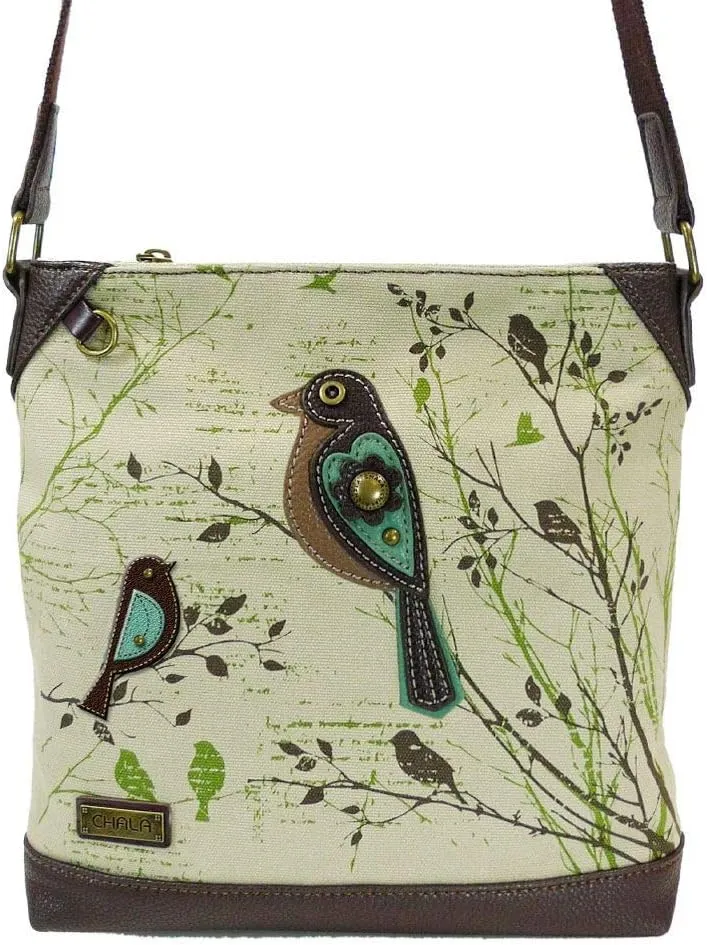 CHALA Canvas Crossbody Women Mid-Size Crossbody Shoulder Purse with Adjustable Strap