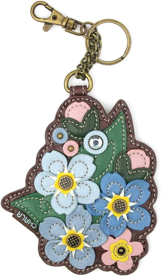 Chala Handbag Patch Cross-body Messenger Bag with 2021 keyfob (Denim_ Forget-me-not)