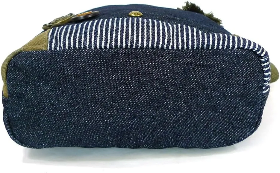 Chala Handbag Patch Cross-body Messenger Bag with 2021 keyfob (Denim_ Forget-me-not)