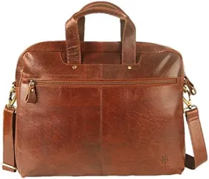 CHALLENGER Adam Burk Leather Laptop Messenger Portfolio Shoulder Travel Bag Brown 18ABP6BR