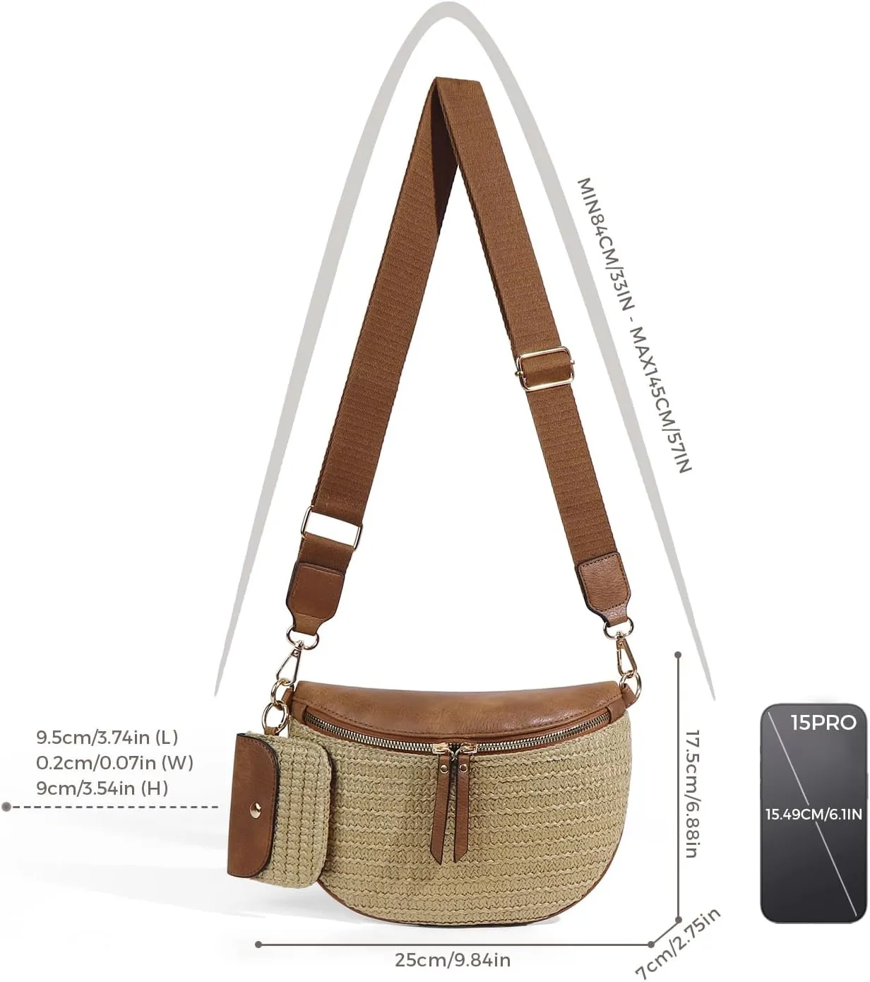 Checkerboard Purses for Women PU Leather Chest Bag Medium Sized Shoulder Bag Plaid Crossbody Bag 2025