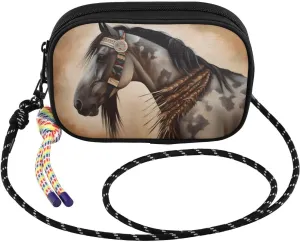 Chief Indian Horse Crossbody Bags for Women Cell Phone Purses Women's Shoulder Handbags Wallet Purse with Adjustable Strap