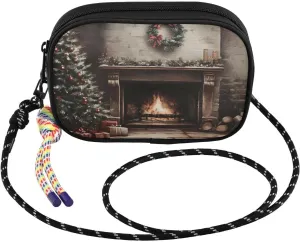 Christmas Tree Fireplace Crossbody Bags for Women Cell Phone Purses Women's Shoulder Handbags Wallet Purse with Adjustable Strap