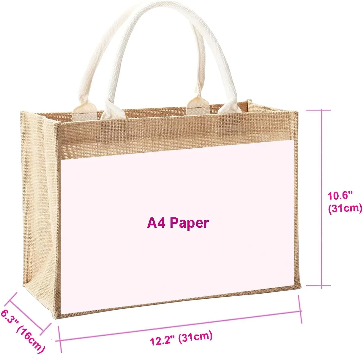 Cidro Burlap Tote Bag Jute Handbags with Scarf, Reusable Grocery Bags Water Resistant for Bridesmaid Gift Travel Shopping DIY