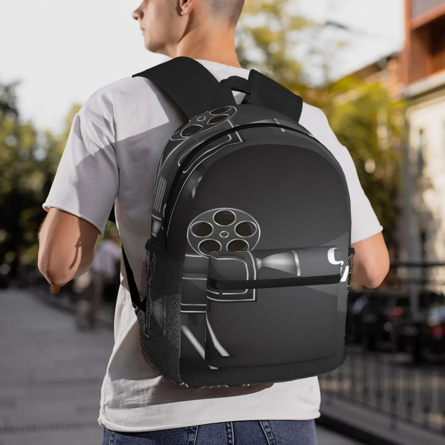 Cinema Camera Projector Backpack, Travel Laptop Backpack Computer Bag Rucksack for Men Women Business Work Fits 15.6 Inch Notebook