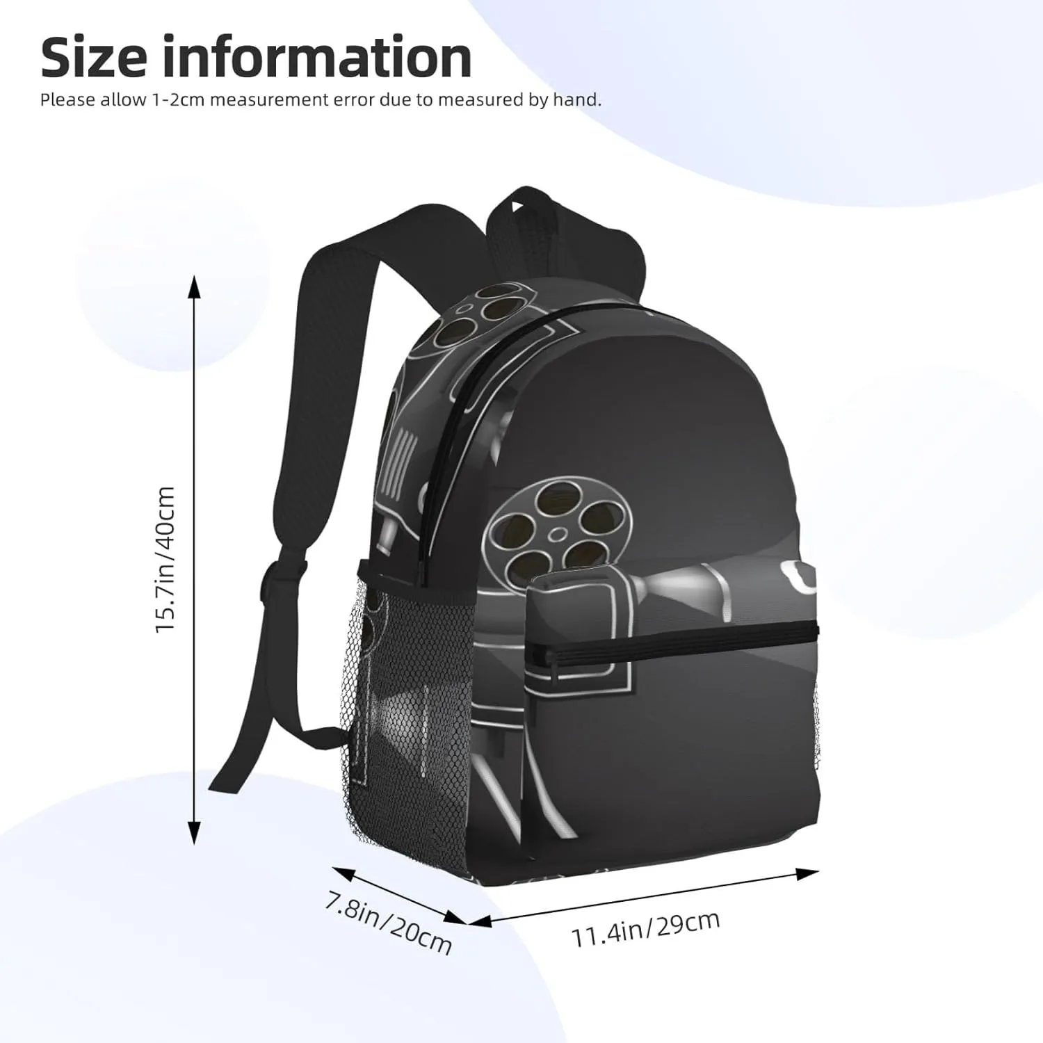 Cinema Camera Projector Backpack, Travel Laptop Backpack Computer Bag Rucksack for Men Women Business Work Fits 15.6 Inch Notebook