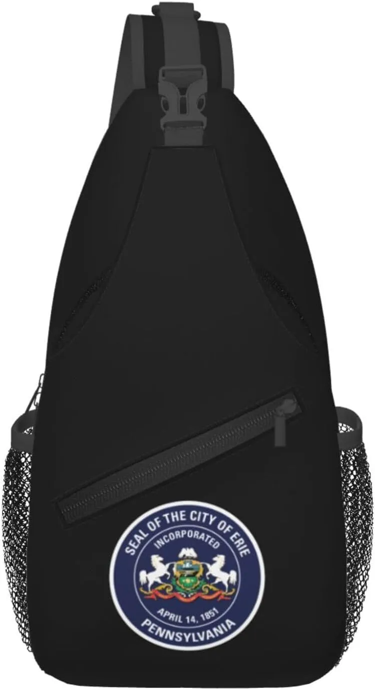 City Of Erie Seal Crossbody Bags For Women Men Chest Backpack Gym Shoulder Bag Travel Outdoor Sports Casual Crossbody Bags