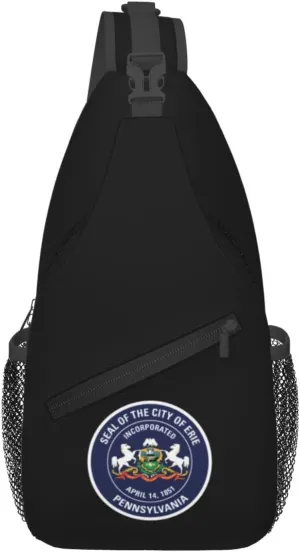 City Of Erie Seal Crossbody Bags For Women Men Chest Backpack Gym Shoulder Bag Travel Outdoor Sports Casual Crossbody Bags