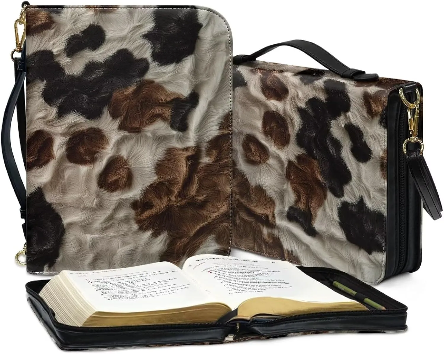 Classic PU Leather Bible Cover Church Book Cover,Carrying Book Case Crossbody Bag Bible Protective