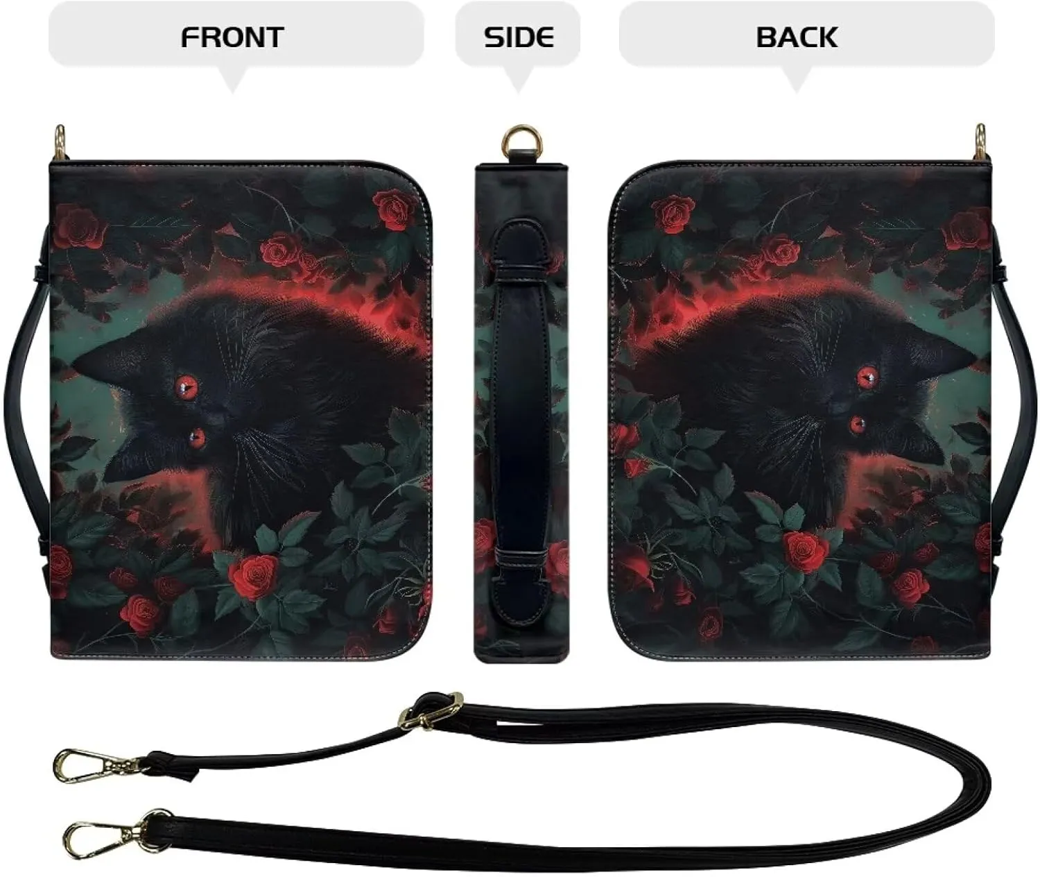 Classic PU Leather Bible Cover Church Book Cover,Carrying Book Case Crossbody Bag Bible Protective