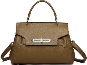 Classic Real Genuine Leather Top-Handle Handbag For Women Phone Purses Crossbody Shoulder Bags For Women