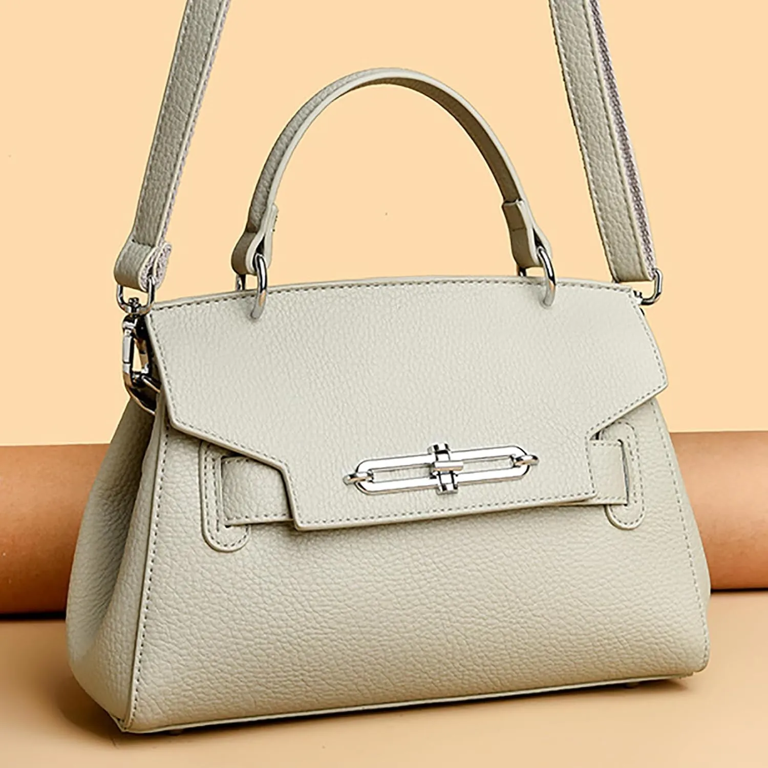 Classic Real Genuine Leather Top-Handle Handbag For Women Phone Purses Crossbody Shoulder Bags For Women