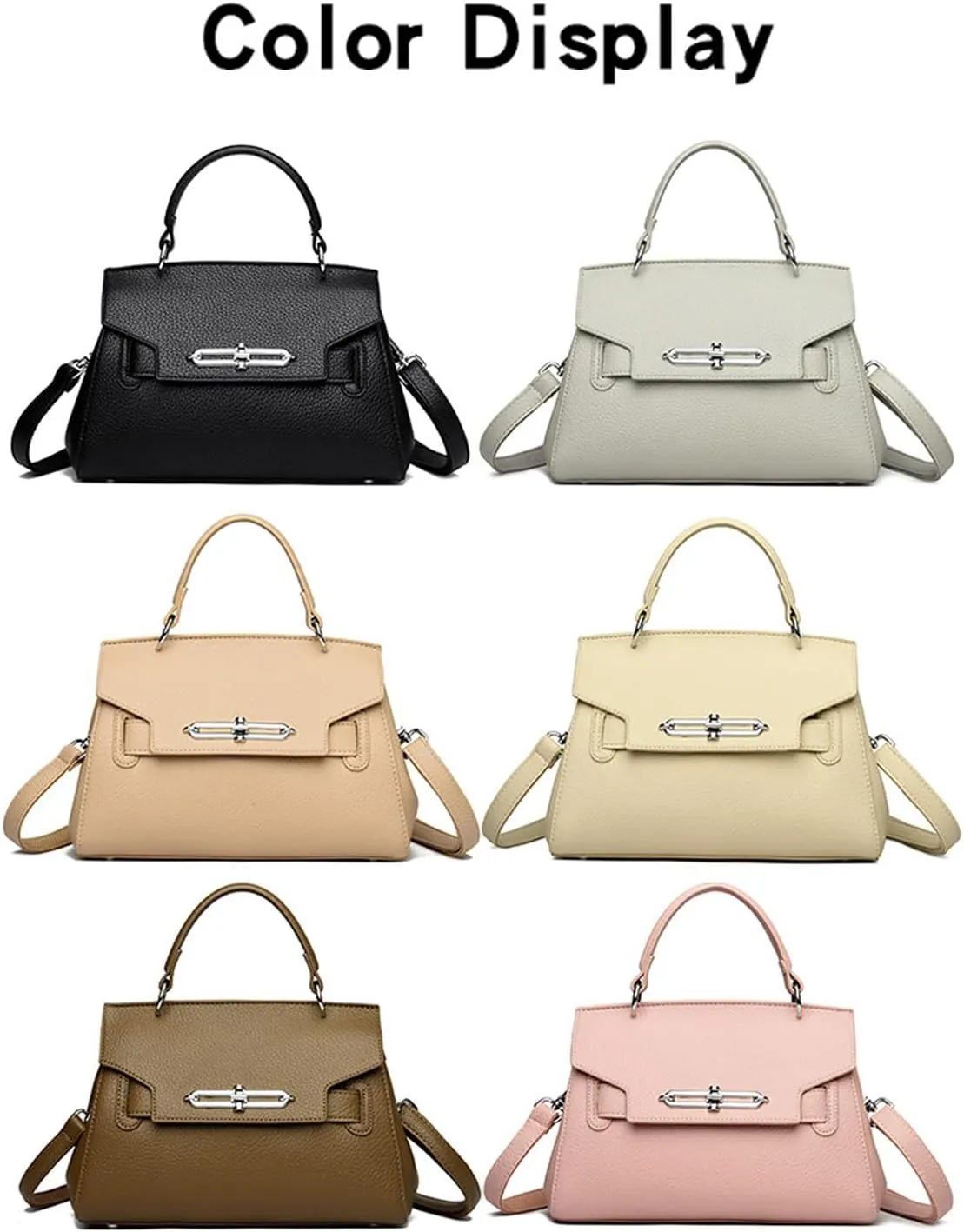 Classic Real Genuine Leather Top-Handle Handbag For Women Phone Purses Crossbody Shoulder Bags For Women