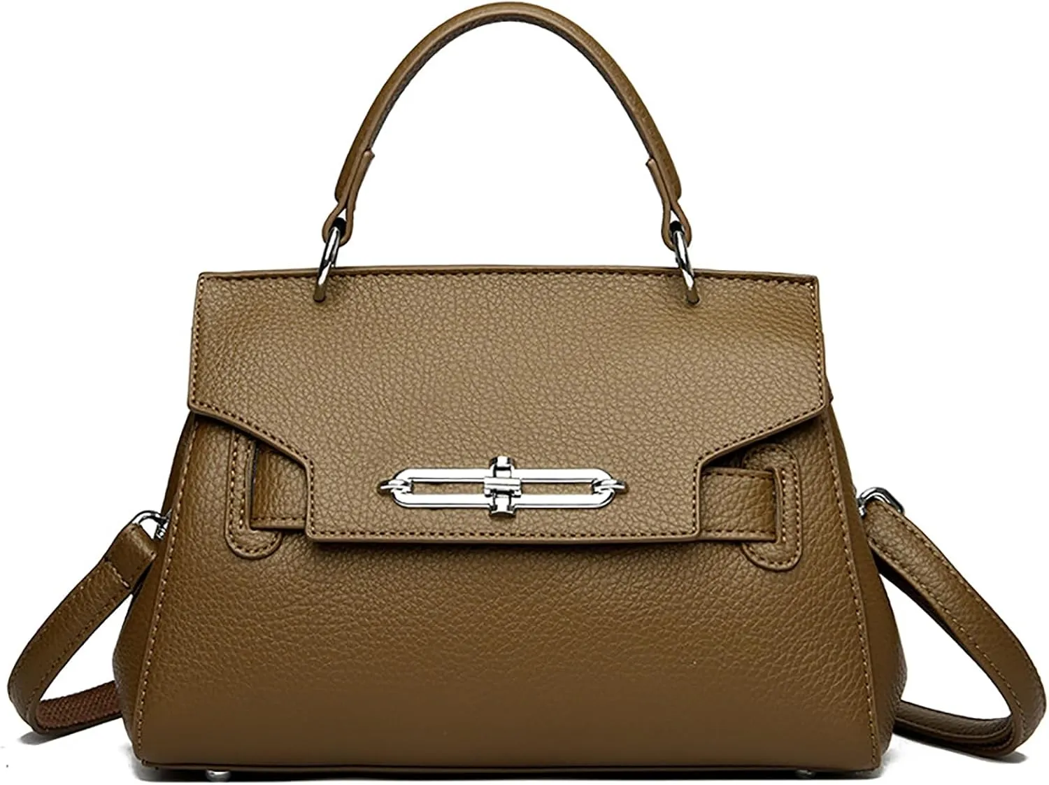 Classic Real Genuine Leather Top-Handle Handbag For Women Phone Purses Crossbody Shoulder Bags For Women