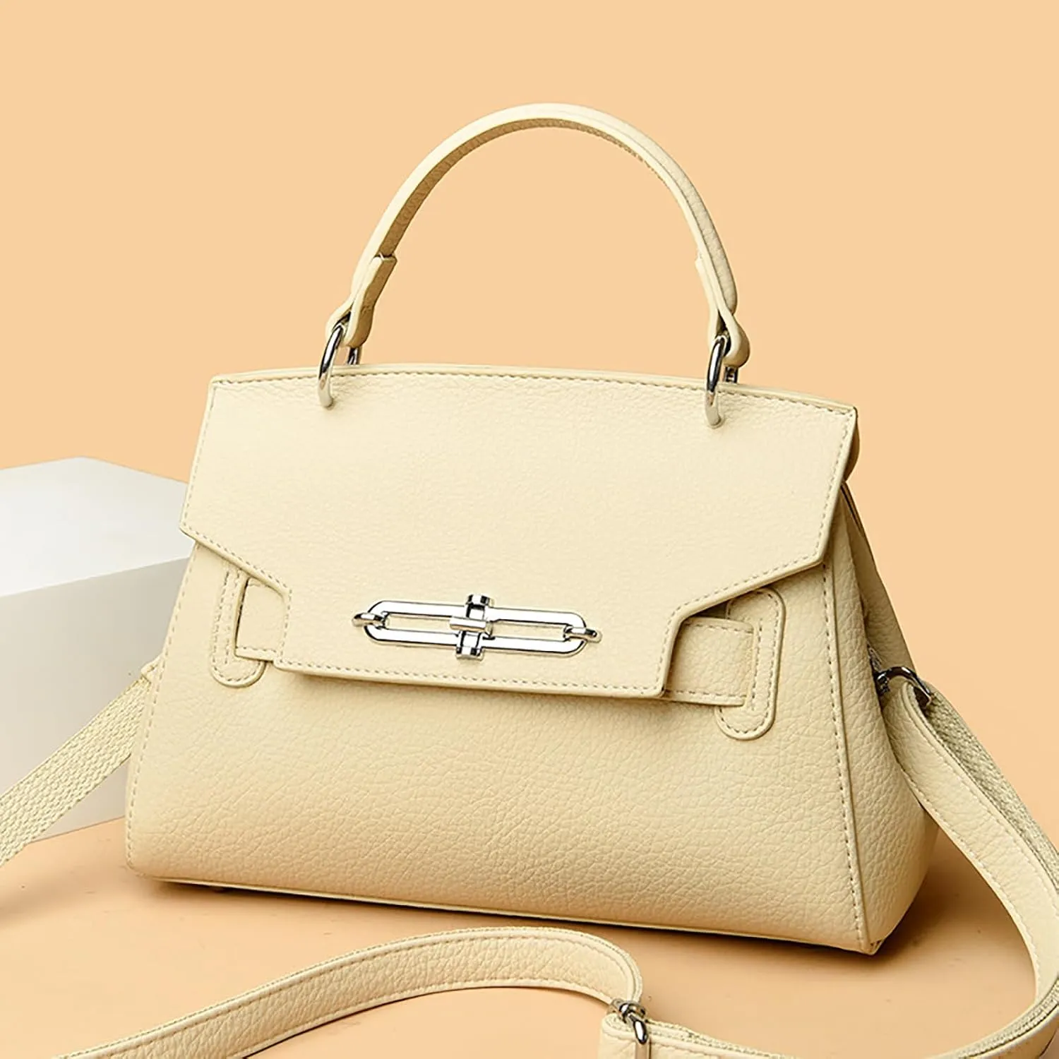 Classic Real Genuine Leather Top-Handle Handbag For Women Phone Purses Crossbody Shoulder Bags For Women