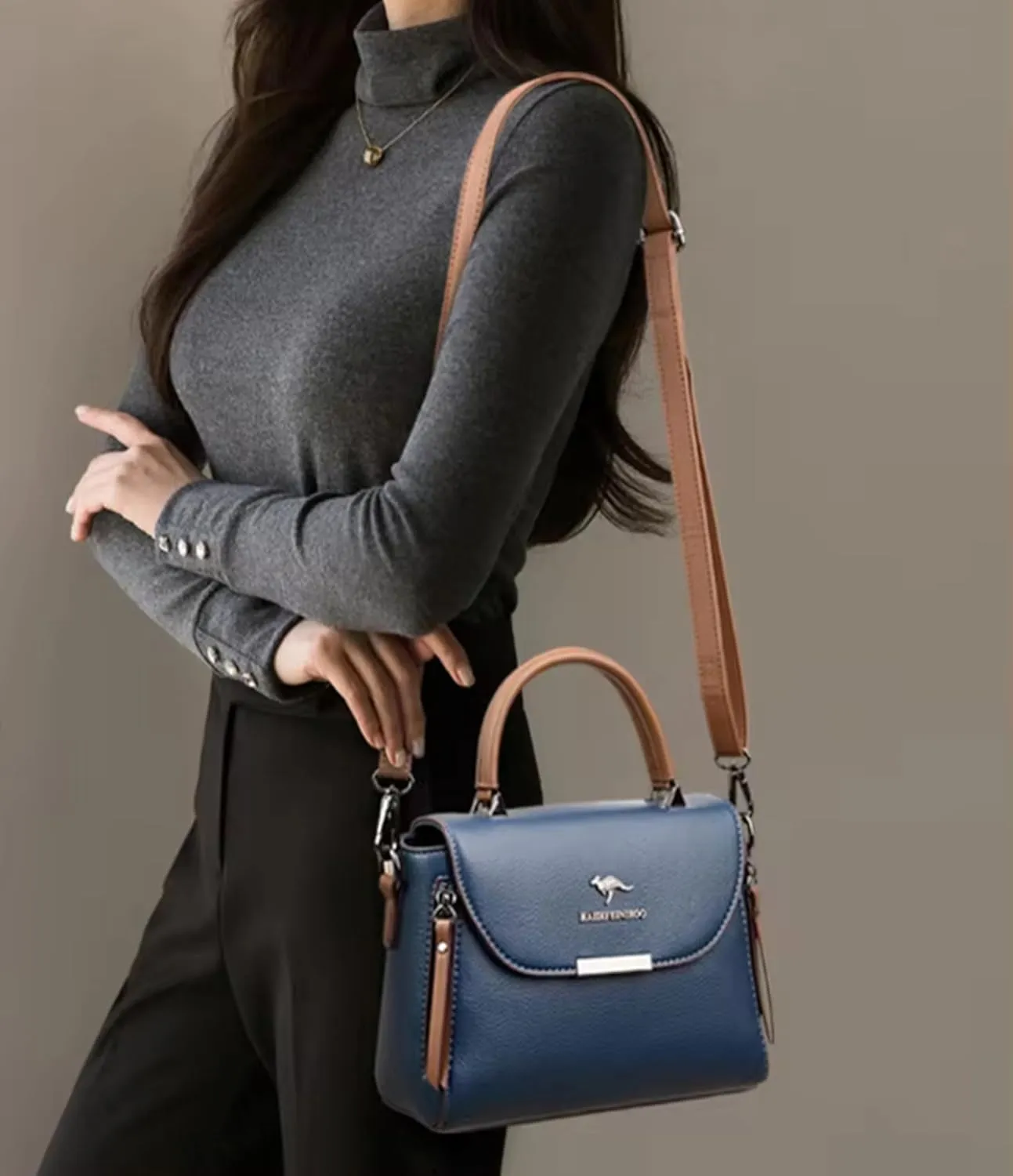 Classy Leather Top Handle Shoulder Bags For Women - Crossbody Satchel Purses