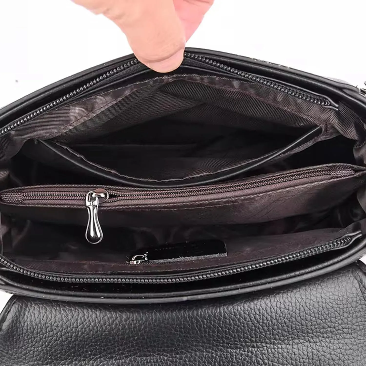 Classy Leather Top Handle Shoulder Bags For Women - Crossbody Satchel Purses
