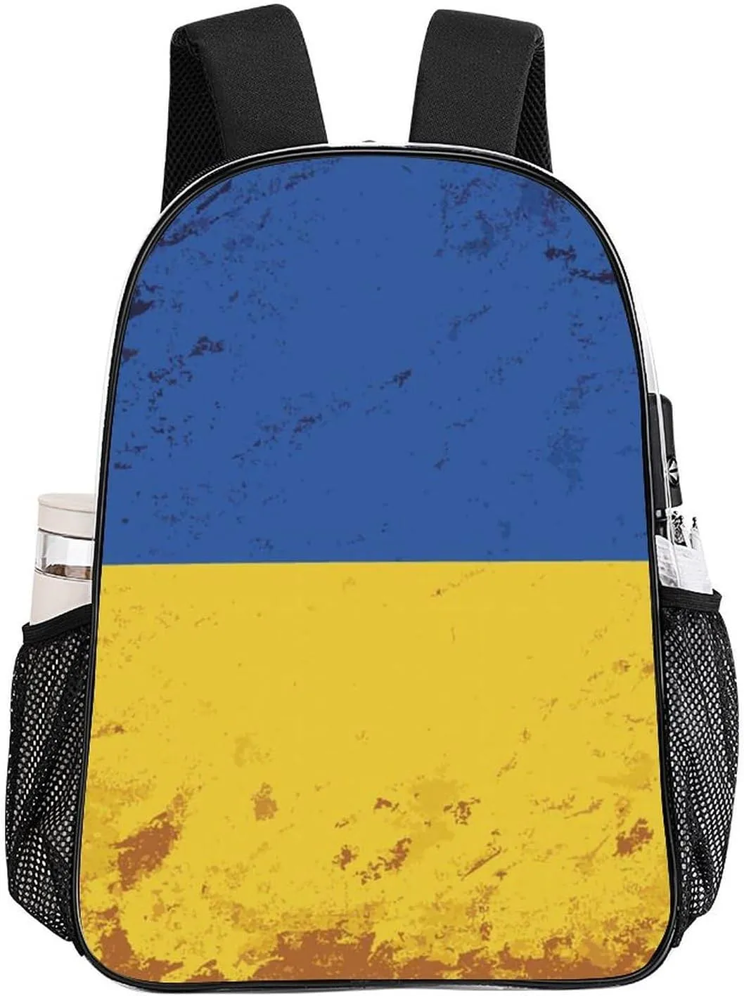 Clear Backpack Large Heavy Duty Ukraine Country Flag (2) PVC Transparent Backpack for Adults See Through Clear Bookbag for Sports, Work, Travel, College