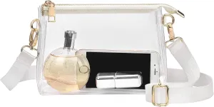 Clear Purse for Women - Stadium Approved Crossbody Bag with Zipper for Events
