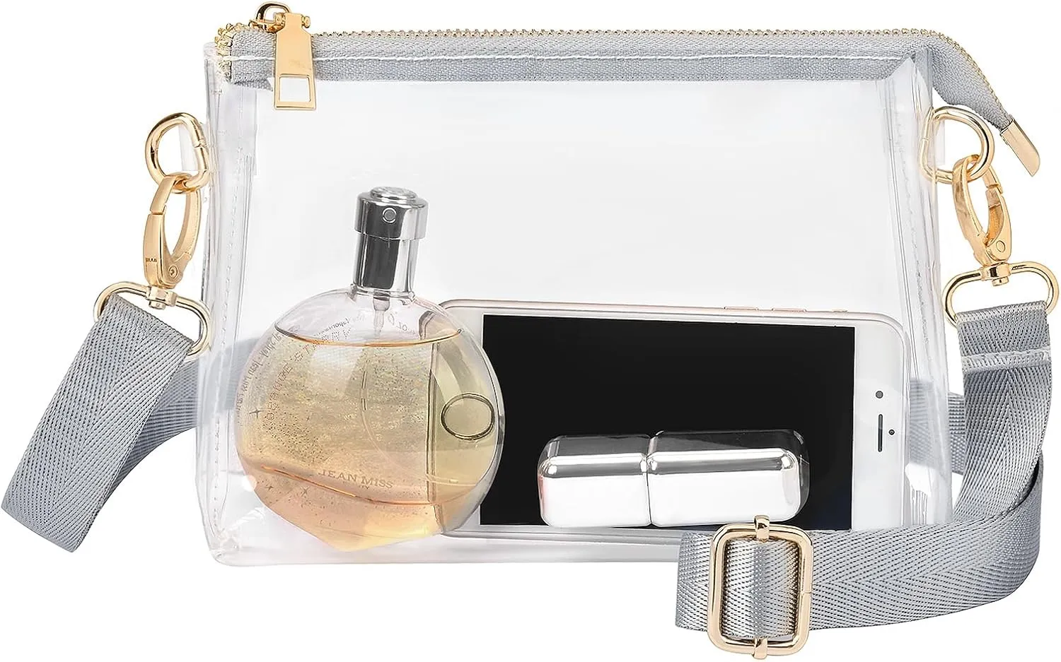 Clear Purse for Women - Stadium Approved Crossbody Bag with Zipper for Events