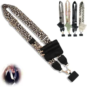 Clip and Go Strap for Phone with Wallet Crossbody, Phone Strap with Zippered Pouch, Adjustable Crossbody Phone Strap