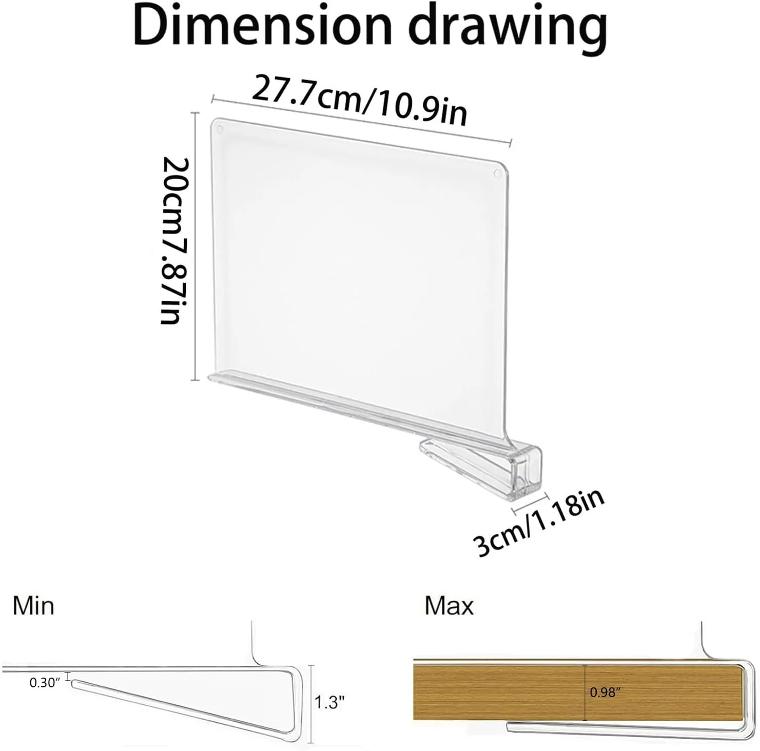 Closet Organizers and Storage, Clear Shelf Dividers, Vertical Purse Organizer for Closet Perfect for Sweater, Shirts, Handbags in Bedroom and Kitchen, Acrylic Bookshelf for Organization (8)