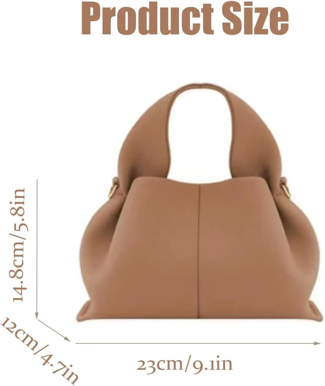 Cloud Silhouette Leather Handbag，Designer Leather Shoulder Bags, Retro Crossbody bag ，Purse Casual Dumpling Hobo Bag