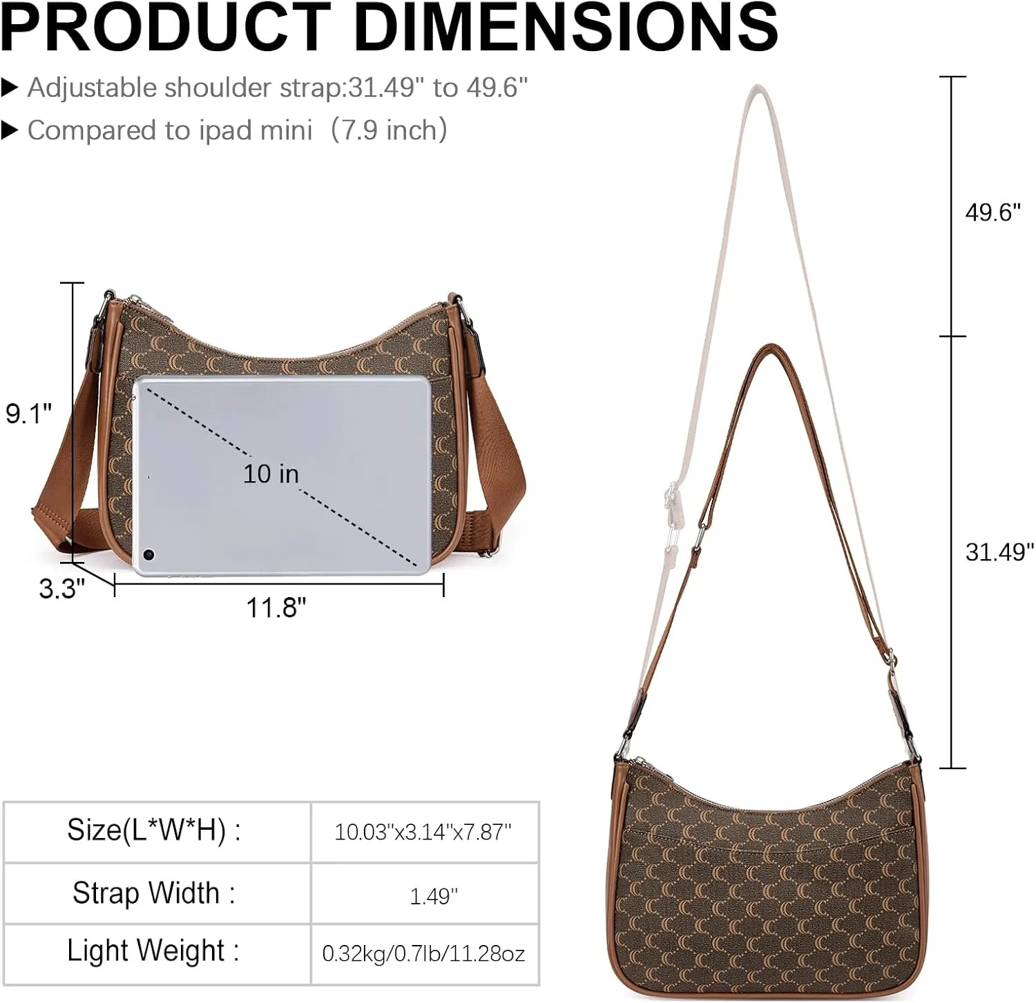 CLUCI Crossbody Bags for Women, Vegan Leather Shoulder Handbags, Purses for Women with Adjustable Wide Strap