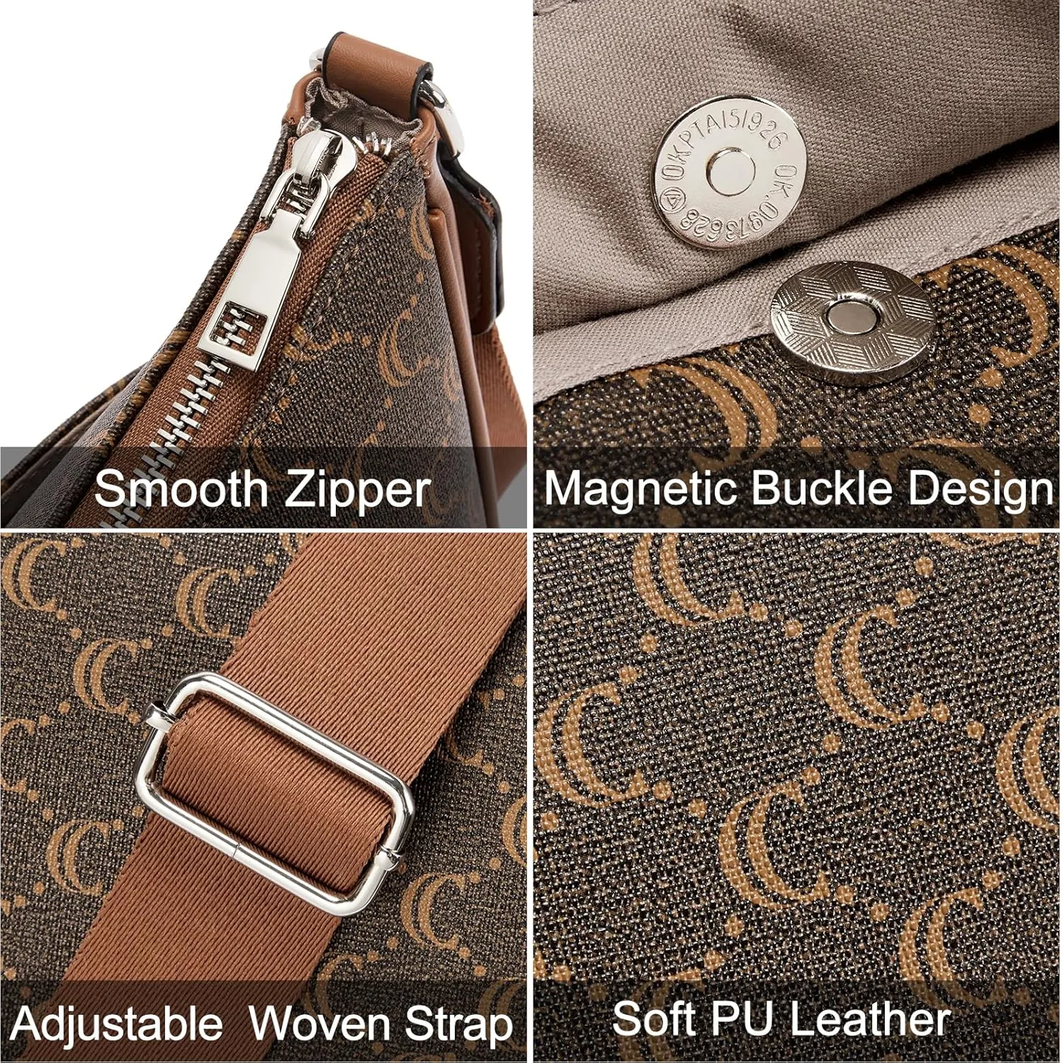 CLUCI Crossbody Bags for Women, Vegan Leather Shoulder Handbags, Purses for Women with Adjustable Wide Strap