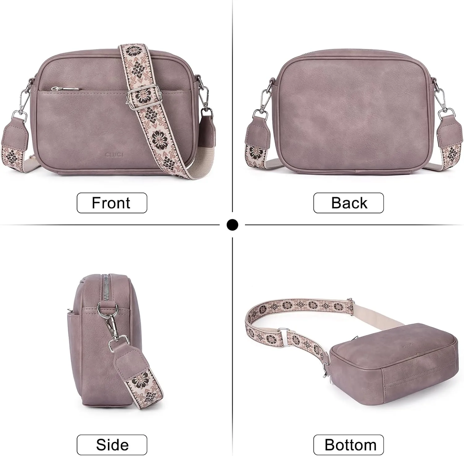 CLUCI Crossbody Bags for Women, Vegan Leather Shoulder Handbags，Purses for Women with Adjustable Wide Strap