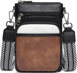 CLUCI Small Crossbody Bags for Women PU Leather Cell Phone Purse Wallet with Adjustable Guitar Strap