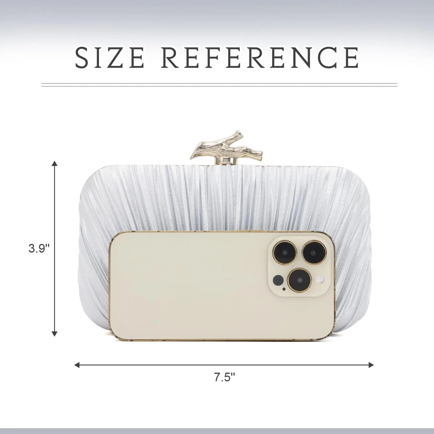 Clutch Purses for Women Evening Bag Pleated Clutch Bag with Chain for Wedding Party