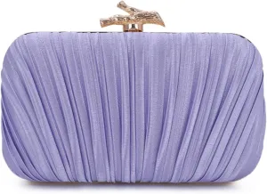 Clutch Purses for Women Evening Bag Pleated Clutch Bag with Chain for Wedding Party