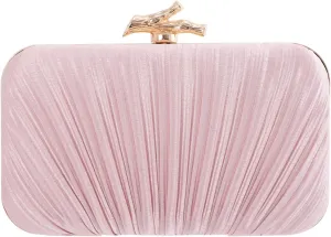 Clutch Purses for Women Evening Bag Pleated Clutch Bag with Chain for Wedding Party