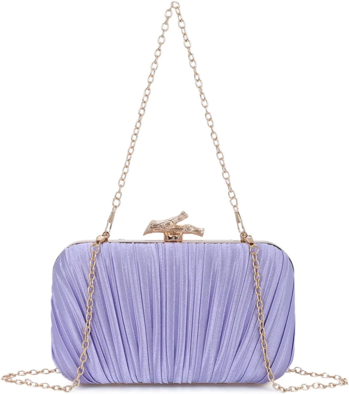 Clutch Purses for Women Evening Bag Pleated Clutch Bag with Chain for Wedding Party