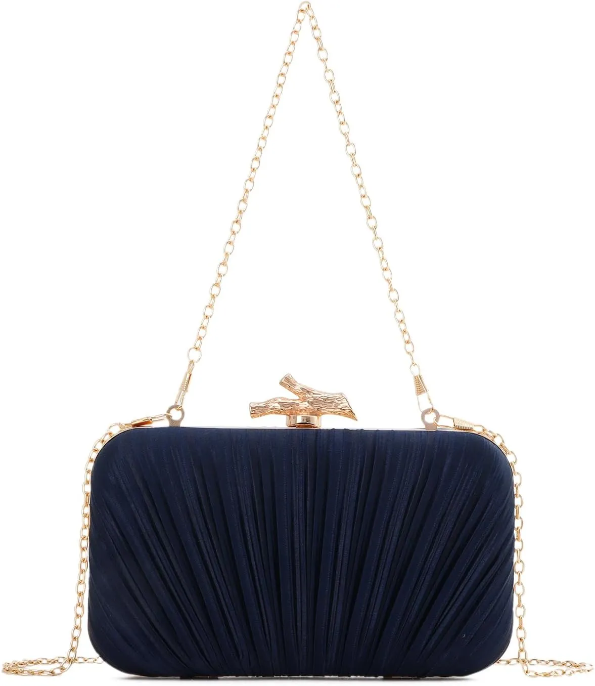 Clutch Purses for Women Evening Bag Pleated Clutch Bag with Chain for Wedding Party