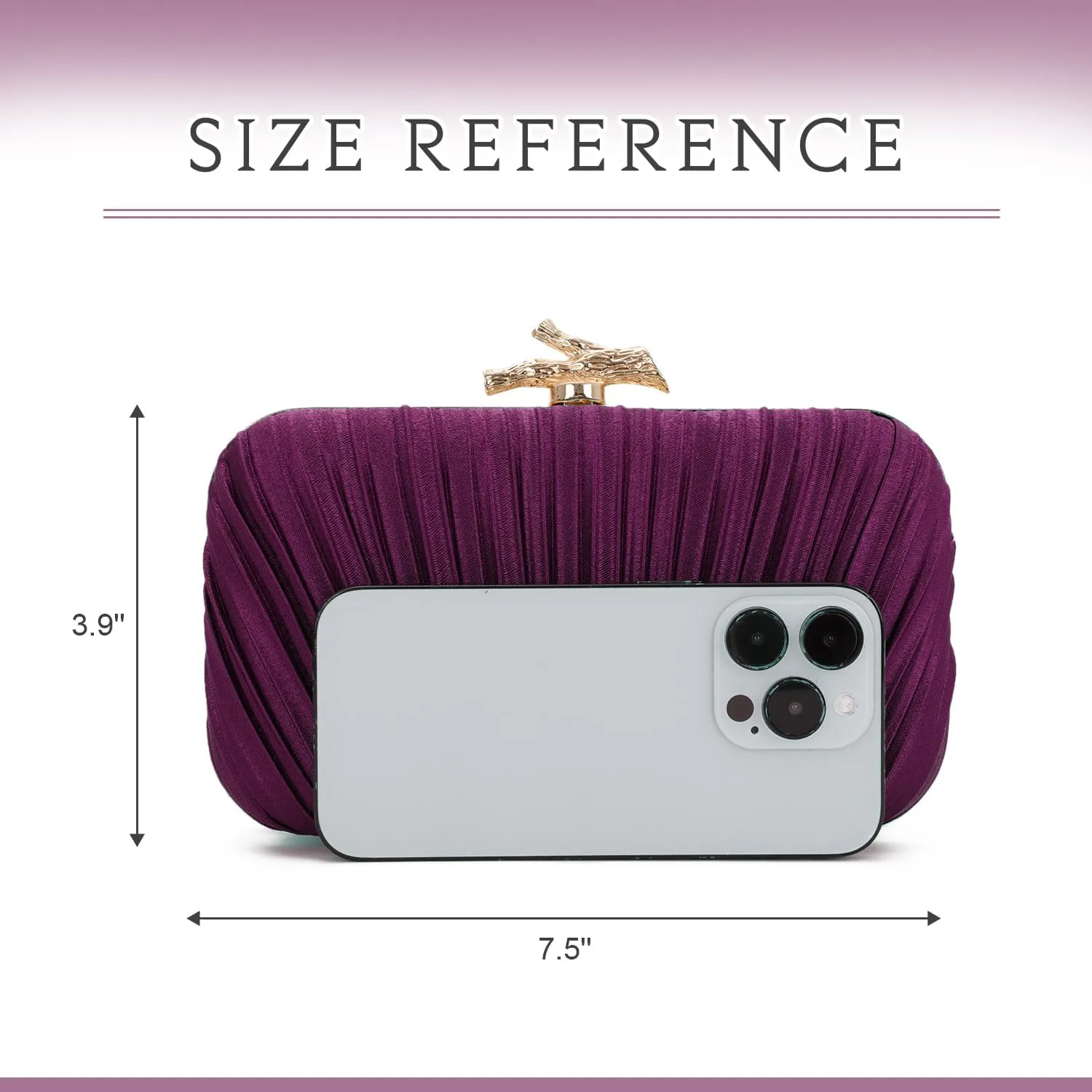 Clutch Purses for Women Evening Bag Pleated Clutch Bag with Chain for Wedding Party