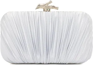 Clutch Purses for Women Evening Bag Pleated Clutch Bag with Chain for Wedding Party