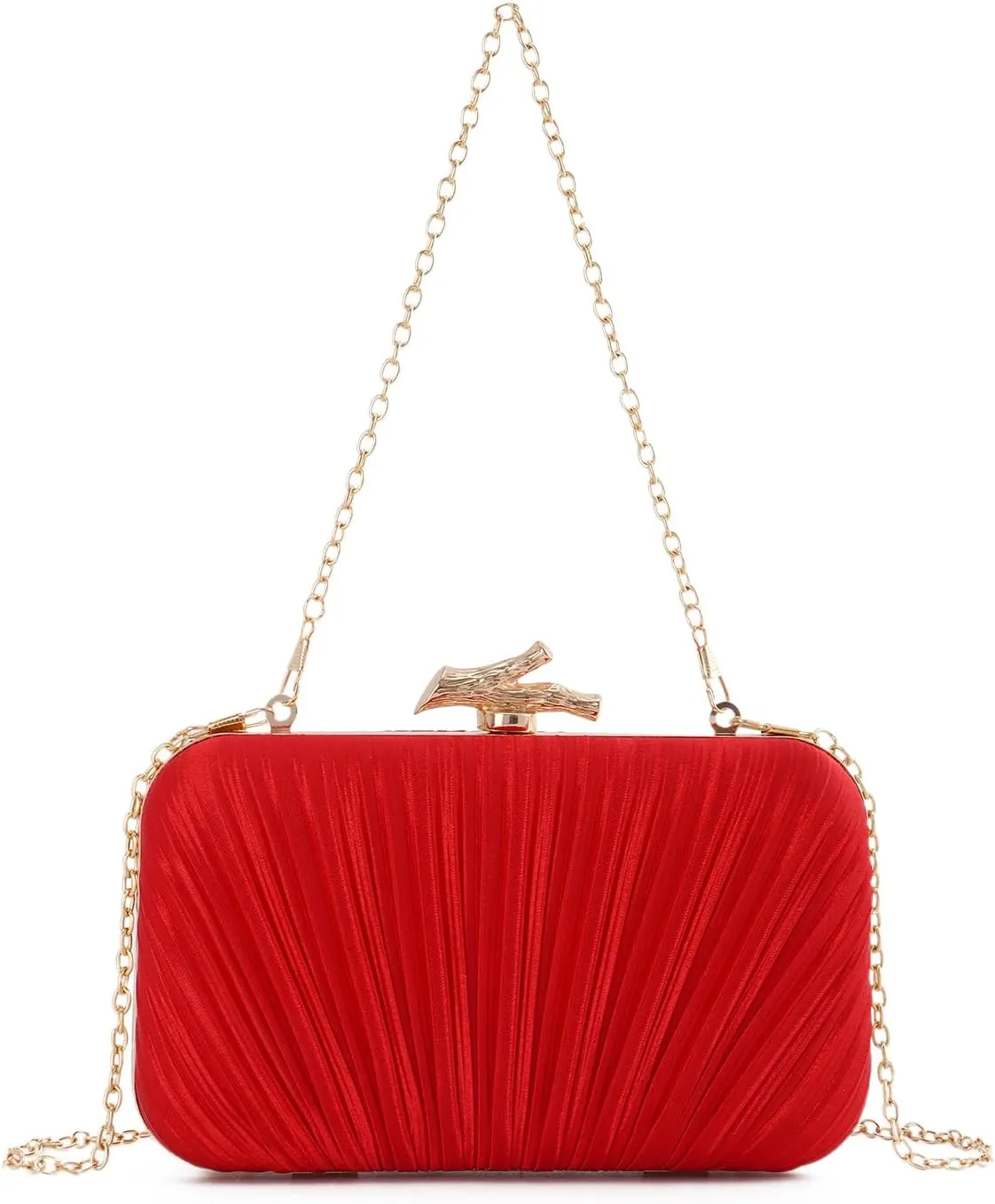 Clutch Purses for Women Evening Bag Pleated Clutch Bag with Chain for Wedding Party