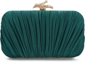 Clutch Purses for Women Evening Bag Pleated Clutch Bag with Chain for Wedding Party
