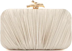 Clutch Purses for Women Evening Bag Pleated Clutch Bag with Chain for Wedding Party
