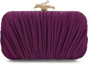 Clutch Purses for Women Evening Bag Pleated Clutch Bag with Chain for Wedding Party