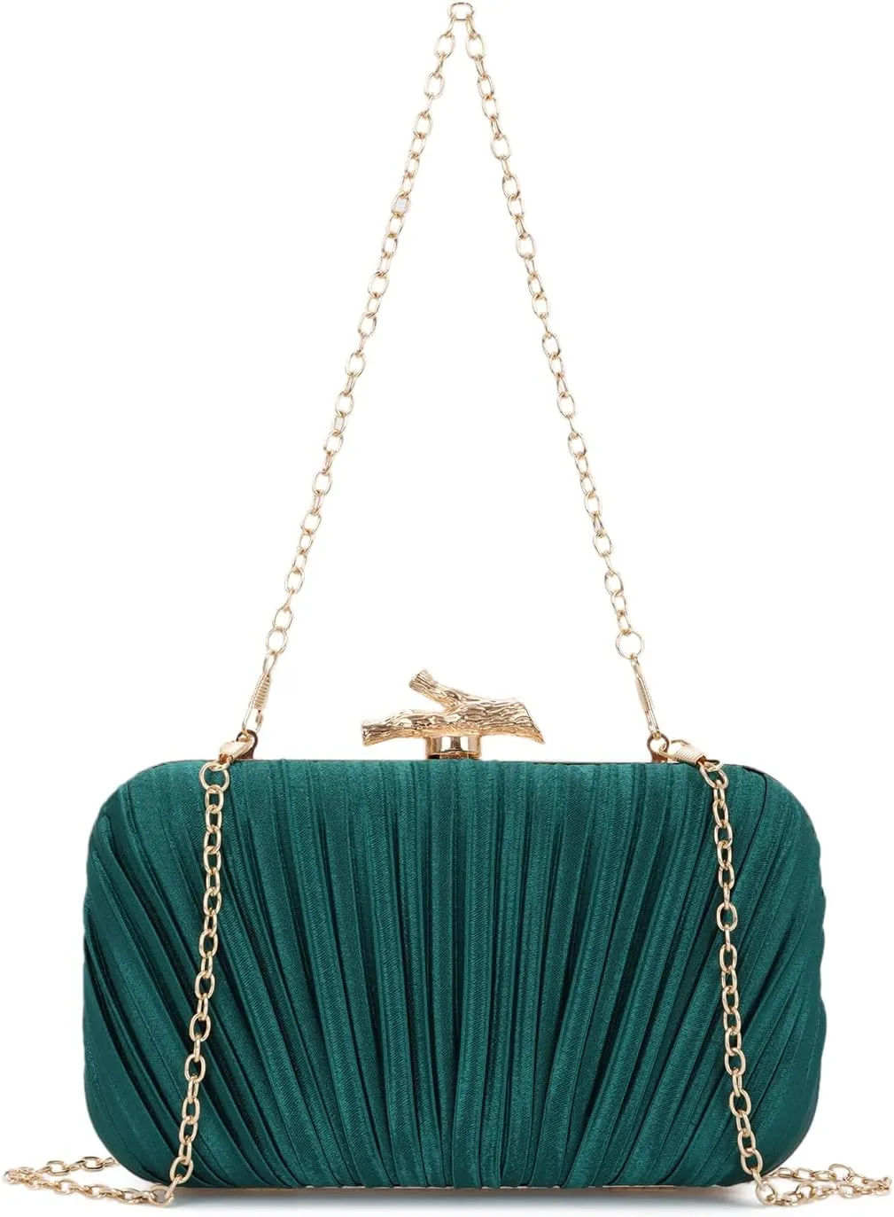 Clutch Purses for Women Evening Bag Pleated Clutch Bag with Chain for Wedding Party