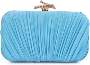 Clutch Purses for Women Evening Bag Pleated Clutch Bag with Chain for Wedding Party