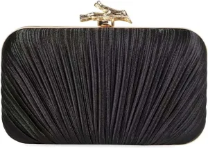 Clutch Purses for Women Evening Bag Pleated Clutch Handbags Chain Shoulder Bag Satin Purses for Wedding Party