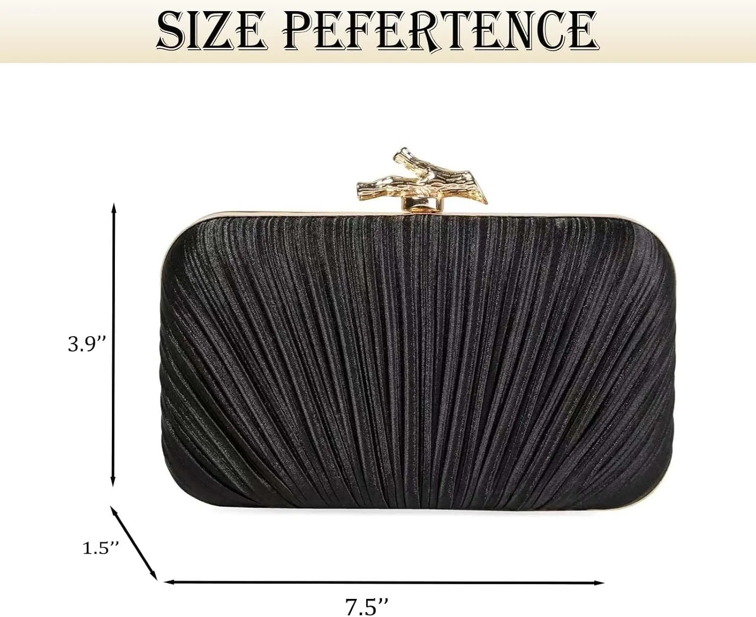 Clutch Purses for Women Evening Bag Pleated Clutch Handbags Chain Shoulder Bag Satin Purses for Wedding Party