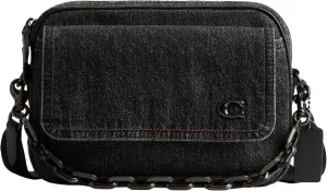 Coach Charter Flap Crossbody Bag 24 in Denim, Washed Black