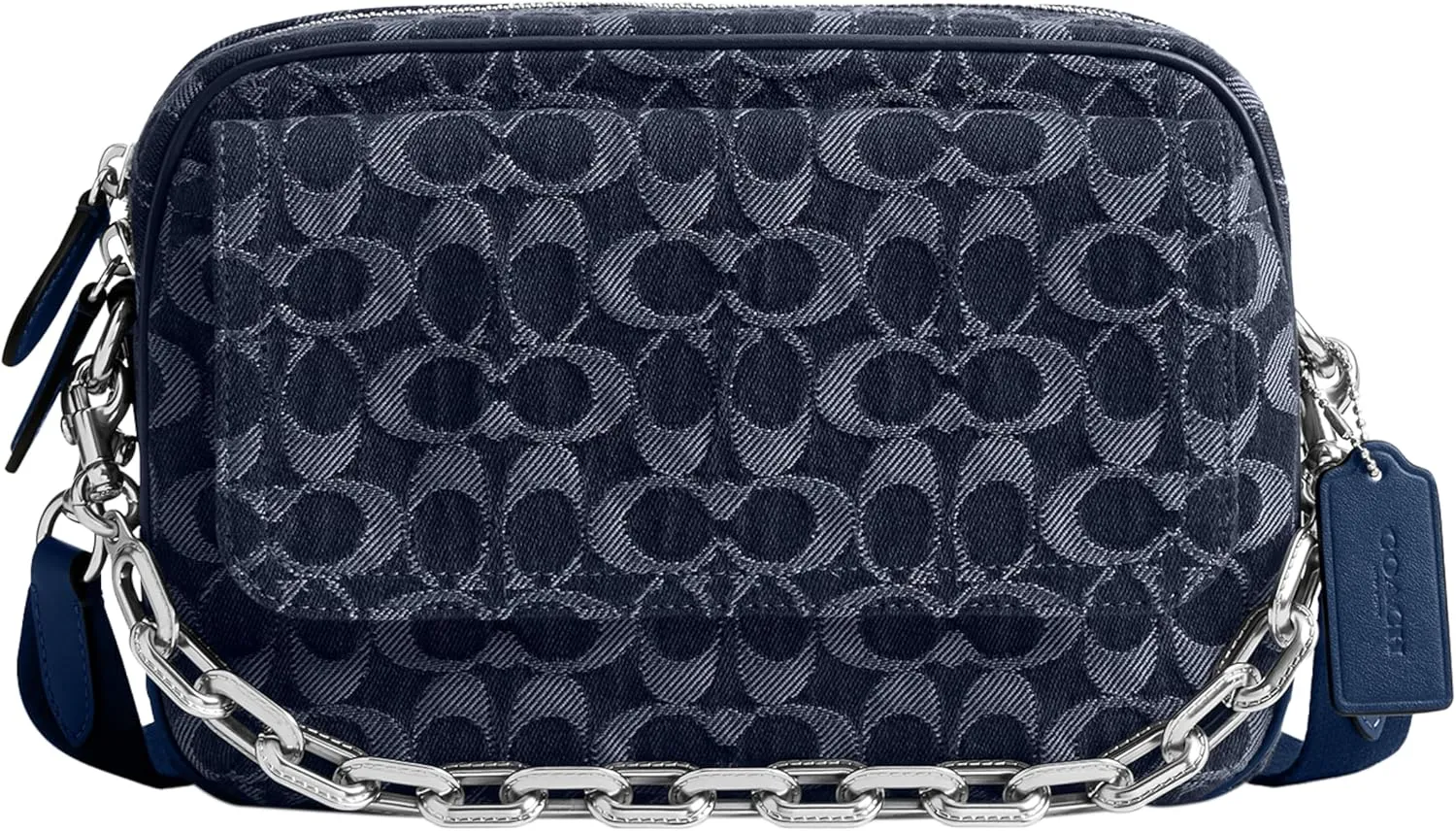 Coach Charter Flap Crossbody Bag 24 in Signature Denim, Deep Blue