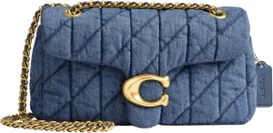 Coach Quilted Leather Covered C Tabby Shoulder Bag 26 with Chain Strap, Indigo